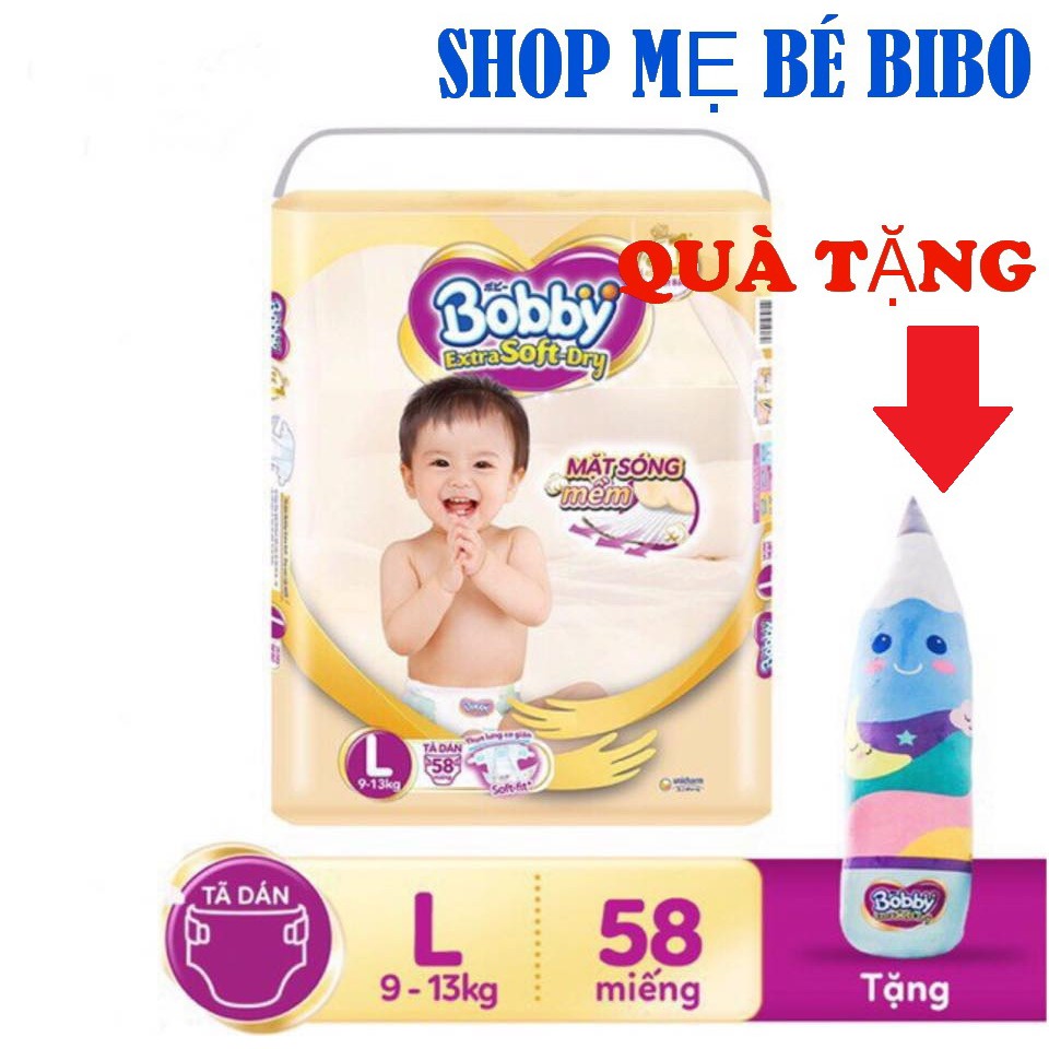 [CHỌN QUÀ TẶNG] 1GÓI TÃ DÁN BOBBY EXTRA SOFT_ DRY S74, M64, L58, XL52 MIẾNG