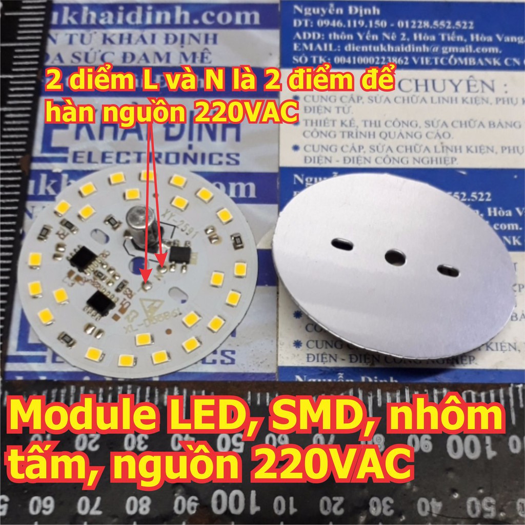 Module LED, chip led SMD dán trên mặt nhôm nguồn 220VAC 12W màu trắng/ vàng kde5700