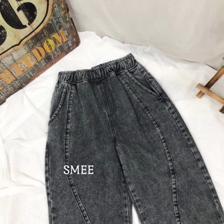 Quần baggy ghi đen chun