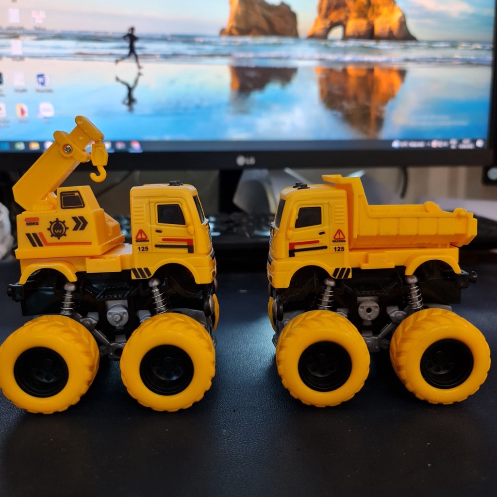 Xe ô tô đồ chơi cho bé chạy quán tính - Xe kỹ thuật chạy bánh đà, không cần pin