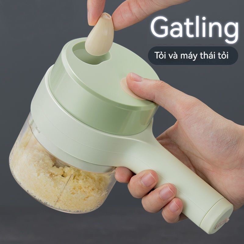 Máy Băm Rau Củ Qủa, Tỏi Ớt Cầm Tay, Máy Xay, Thái Tỏi Ớt Rau Củ Sử Dụng Pin Sạc Cổng USB Tiện Dụng