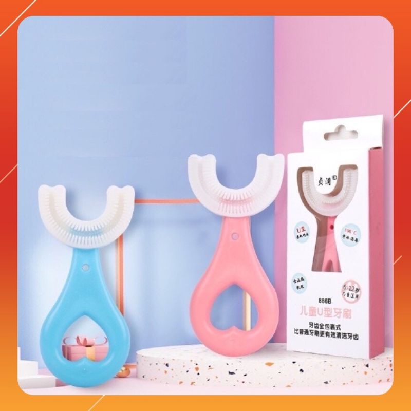 Bàn chải đánh răng chữ U chất liệu Silicon siêu mềm cho bé
