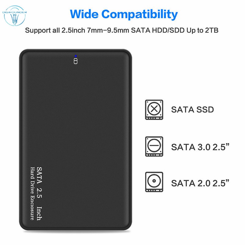 Hộp chứa ổ cứng di động DG 2.5" màu đen cổng SATA sang cổng USB 3.0 | BigBuy360 - bigbuy360.vn