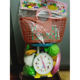 Bộ cân hoa quả kèm giỏ đi chợ cực to (sx Việt Nam)