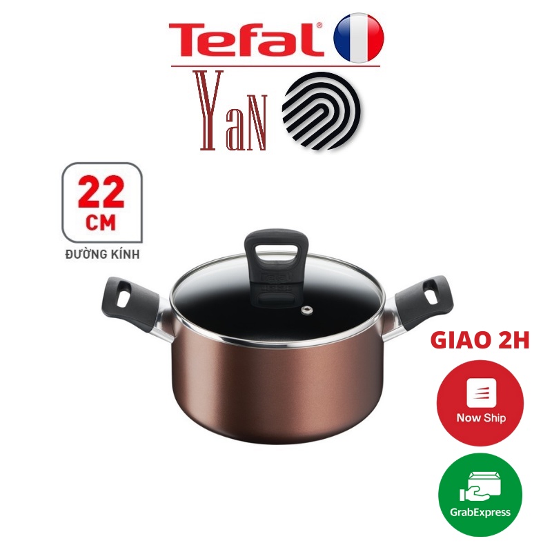 Nồi lẻ thân cao hai quai đế từ chống trầy chống dính kèm nắp Tefal Day By Day 22cm G1436105 - Hàng chính hãng