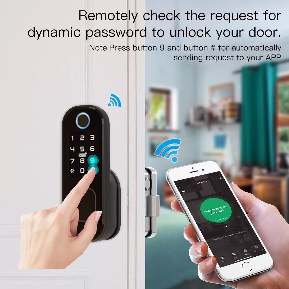 Khóa cổng vân tay, mã số, thẻ từ kết nối Bluetooh