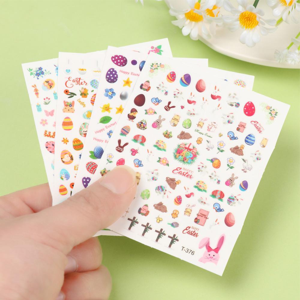 Miếng Dán Trang Trí Móng Tay Hình Thỏ Phục Sinh DIY