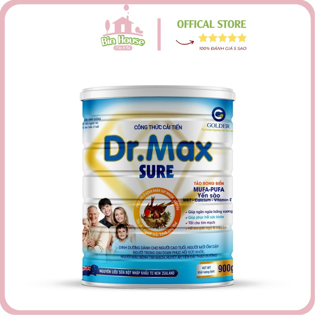 Sữa Dinh Dưỡng Dr Max Sure 900g Dành Cho Gia Đình Bạn