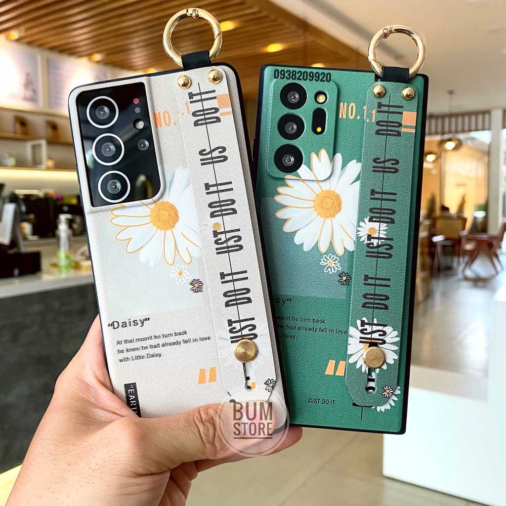 Ốp lưng hoa cúc dây xỏ tay samsung S20 Ultra / S20 Plus / S10 Plus / Note 10 plus / Note 10 / Note 9 / Note 8