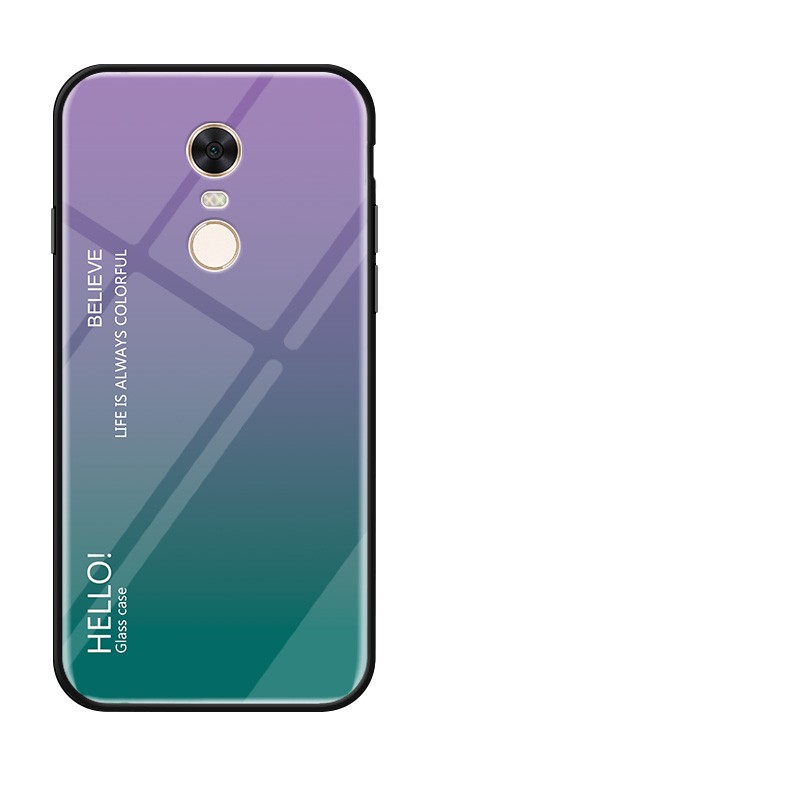 Ốp lưng điện thoại phối mặt kính cường lực dành cho Xiaomi Redmi 5 Plus