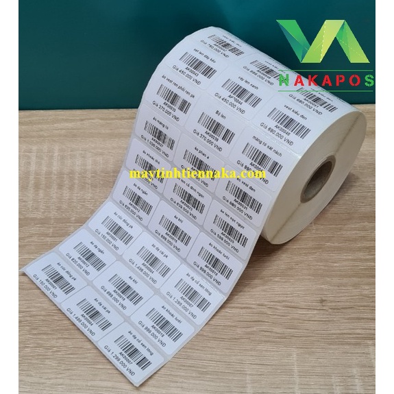 Giấy In Mã Vạch 3 Tem (Cuộn 6000 Tem) - Decal Nhiệt 3 Tem 25x15 mm , Cuộn 30m