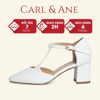 Carl & Ane - Giày cao gót gót vuông cao 5cm màu trắng _ CL006
