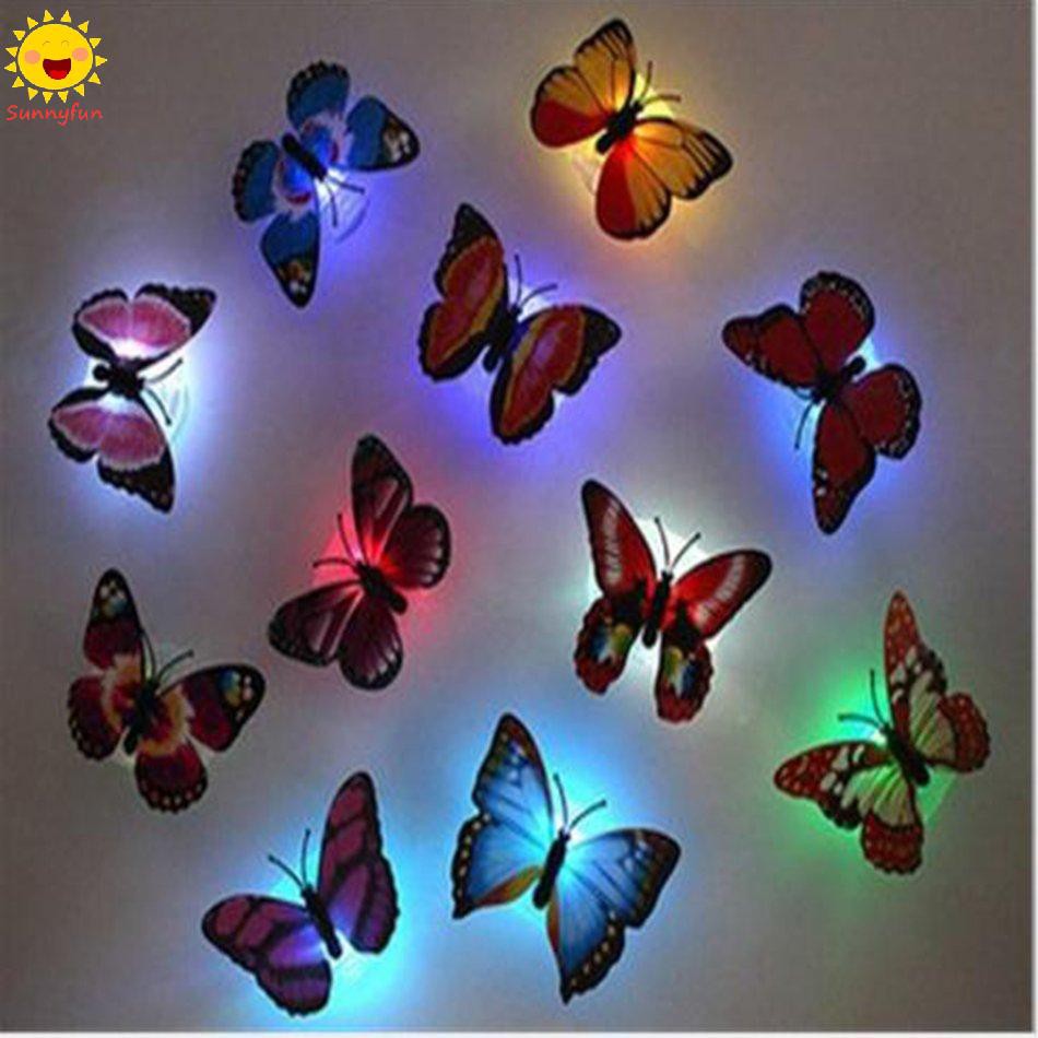 Đèn ngủ LED treo tường trang trí hình bươm bướm thay đổi nhiều màu sắc sáng tạo