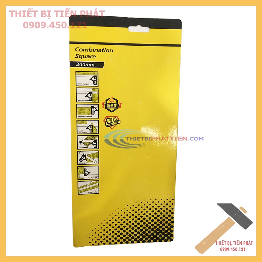 Thước Ke Góc Vuông Đa Năng L 300mm Combination Square Cao Cấp