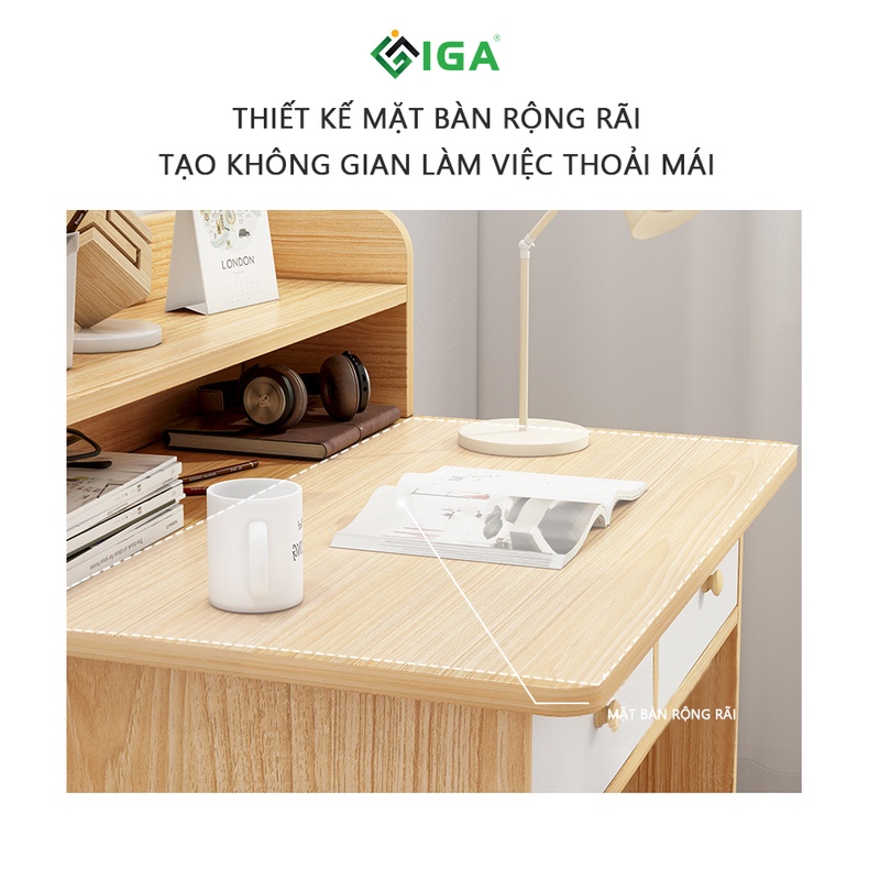 Bàn học, bàn làm việc kèm kệ và hộc tủ CÓ KÈM GHẾ- GP178