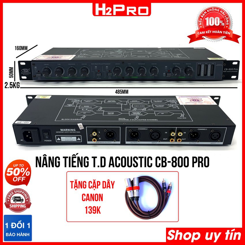 Nâng tiếng T.D Acoustic CB-800 PRO nâng tiếng treble bén, tăng bass, lời sáng rõ - tặng cặp dây canon 139K