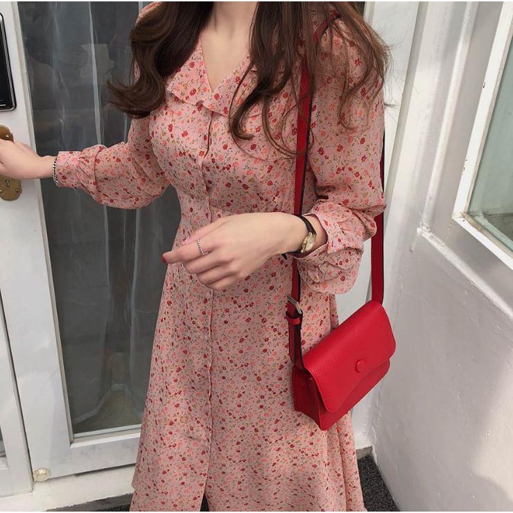 [VIDEO HÌNH THẬT] Đầm dài - Váy hoa nhí dáng dài, thắt nơ eo - 064 | BigBuy360 - bigbuy360.vn