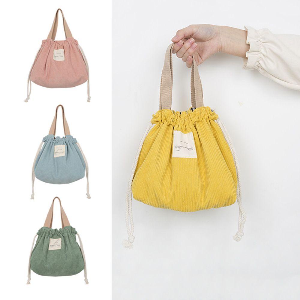 Túi Vải Cotton Đựng Hộp Cơm Trưa Xách Tay Tiện Dụng