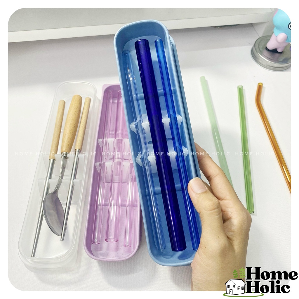 Hộp Đựng Dụng Cụ Ăn Uống Muỗng Đũa Bằng Lúa Mạch Loại Tốt Home Holic