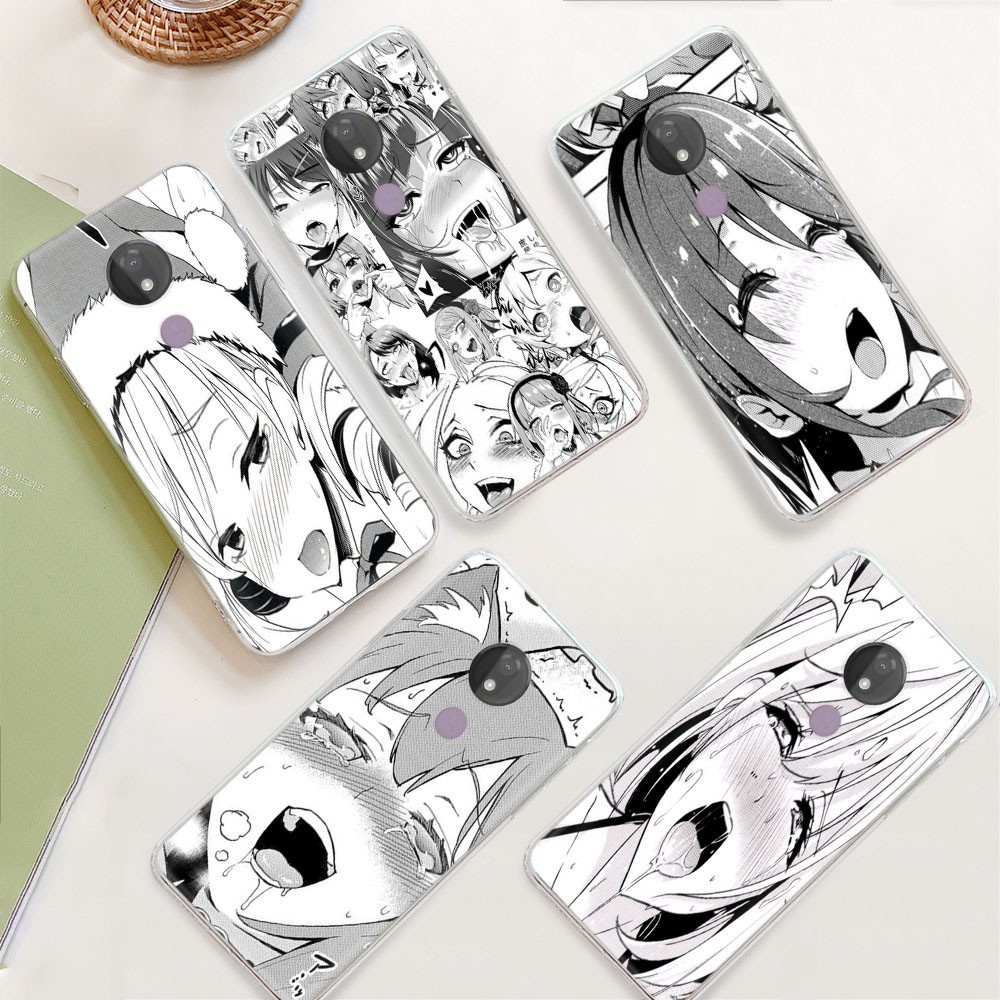 Ốp Điện Thoại Trong Suốt Hình Anime Ahegao Cho Motorola Moto E4 E5 E6 Plus E6S P30 Note Z2 Play Ty49