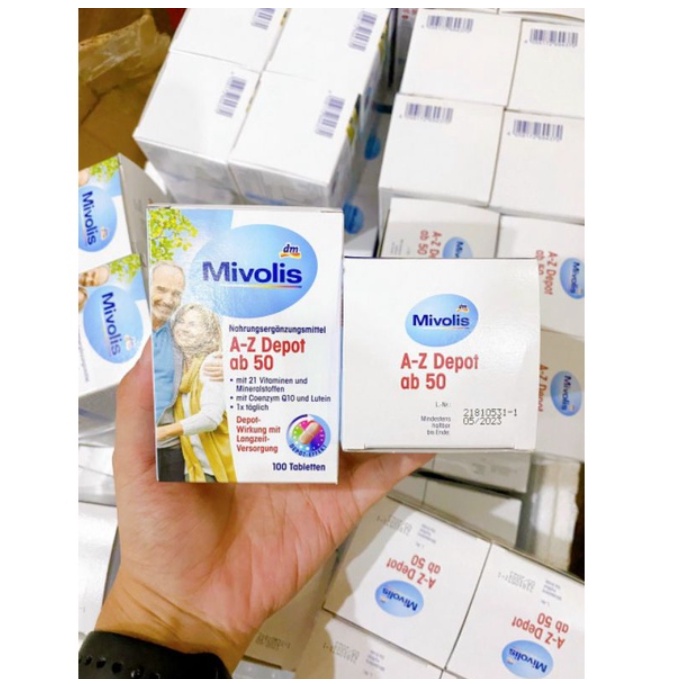 Vitamin, khoáng chất tổng hợp Mivolis A-Z Komplett hộp 100 viên trên 50 tuổi - Shop Viloet