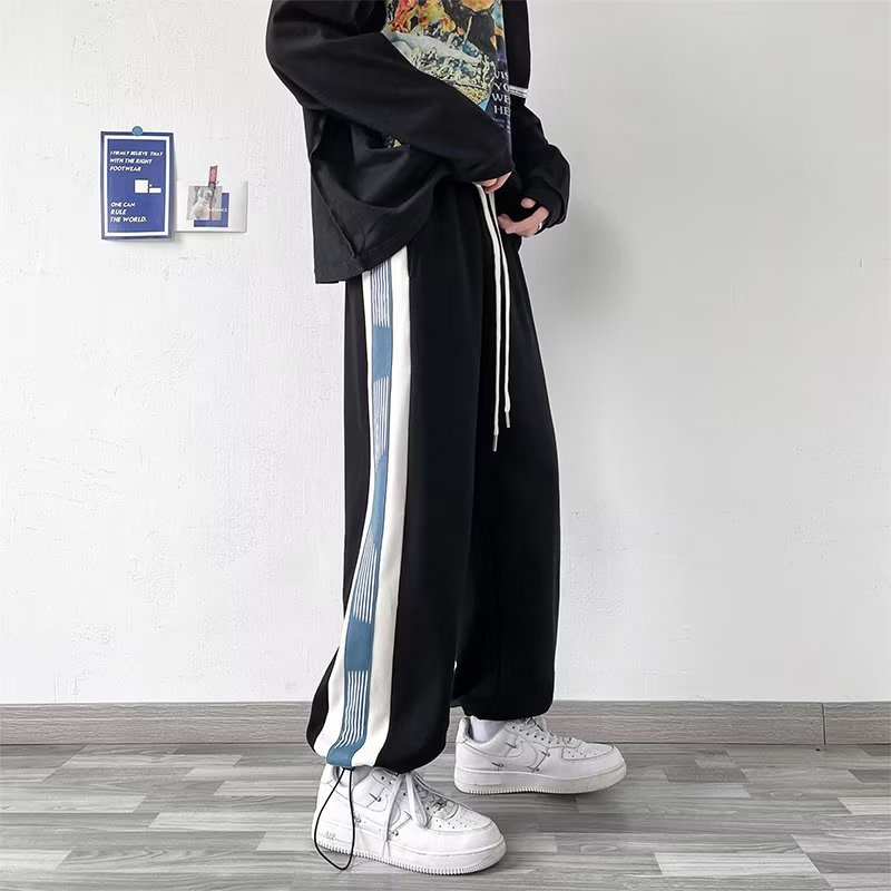 Quần Thể Thao Ống Rộng Kẻ Sọc Hai Bên Thời Trang Mùa Hè Cho Nam