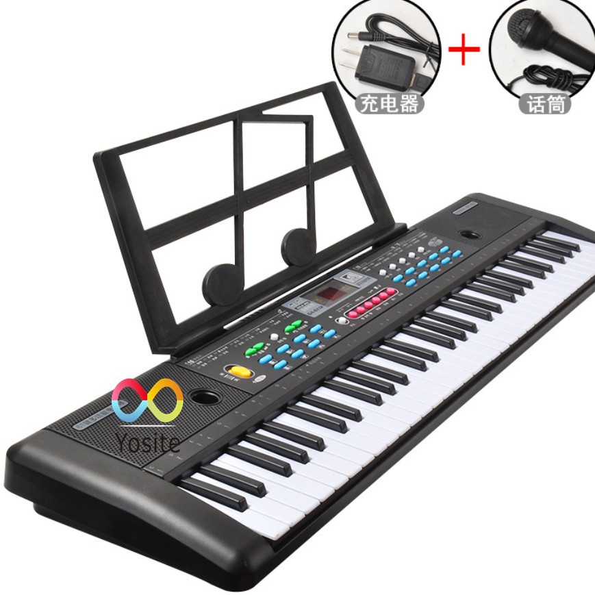 Đàn Piano Cho Bé Đàn Điện Tử 61 Phím Kèm mic Cho Bé Đàn Organ