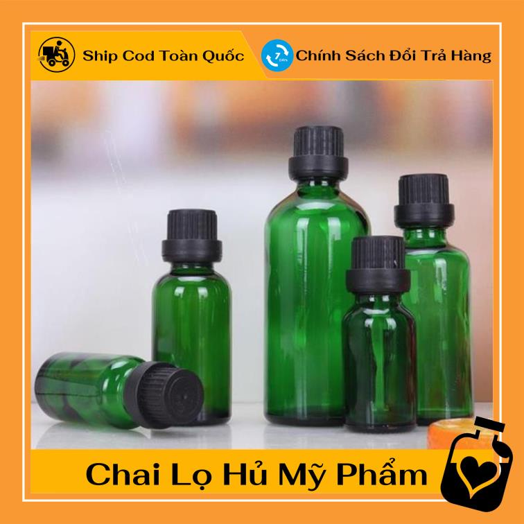 [50ml,100ml] Lọ đựng tinh dầu Xanh Lá nắp vặn đen,trắng chiết serum , phụ kiện du lịch , phụ kiện du lịch