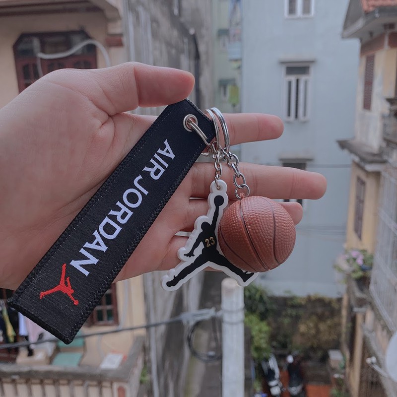 Móc khoá hình quả bóng rổ, móc khoá thể thao, móc khóa jordan, mô hình bóng rổ
