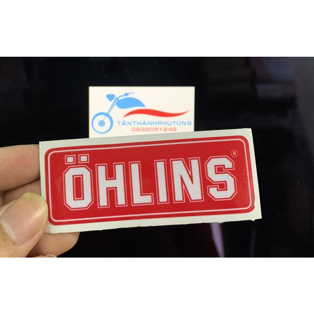 Tem Decal chữ Ohlins 8x3cm- giá 1 tem