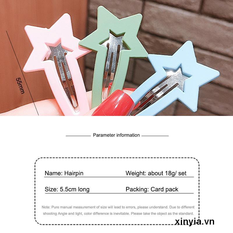 Set 6 kẹp tóc nhiều màu sắc phong cách Hàn Quốc thời trang cho bé gái