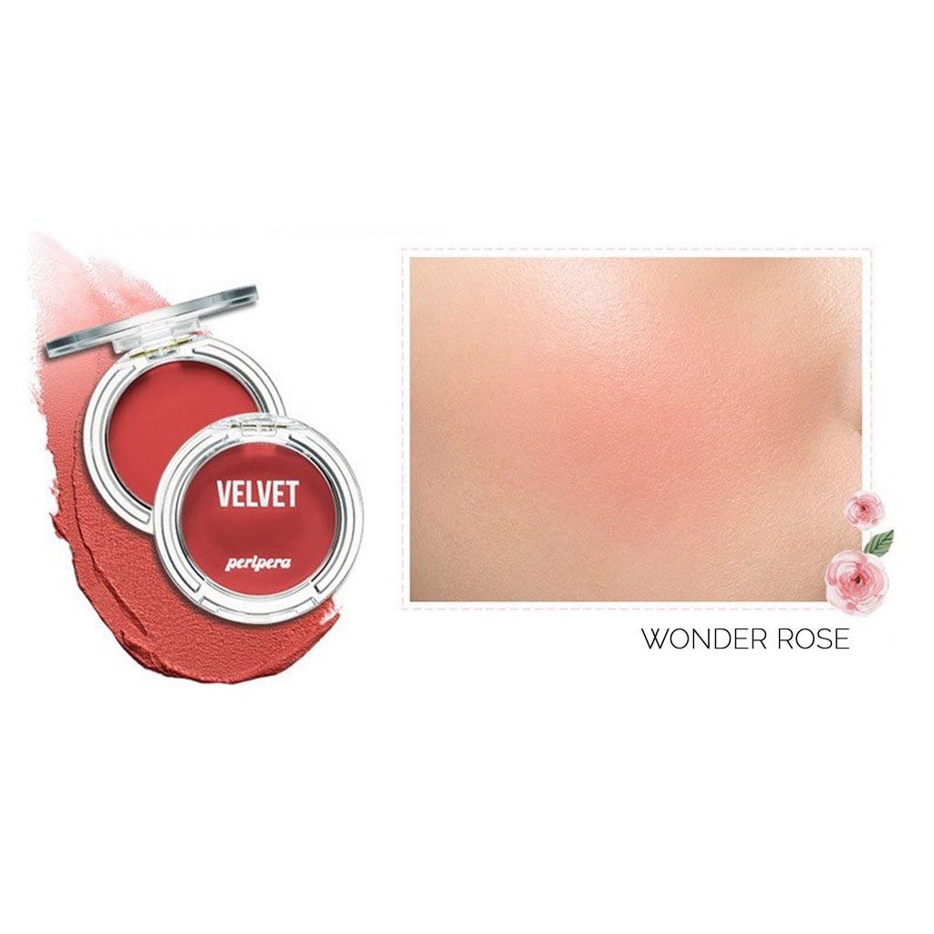 Má Hồng Peripera Pure Blushed Velvet Cheek #6 Wonder Rose 4g