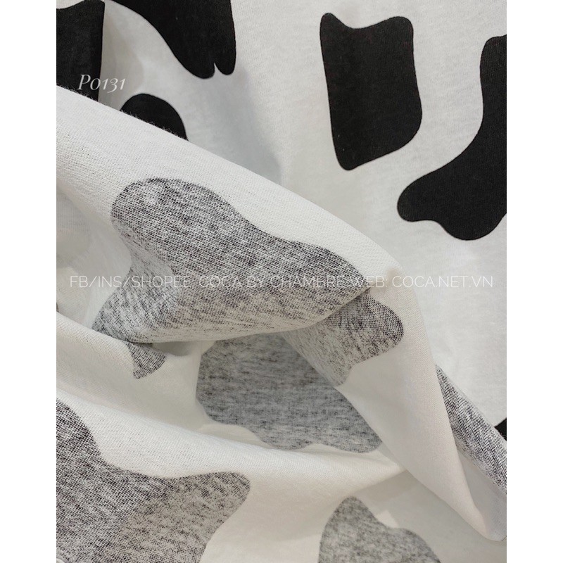 [P0131] Áo thun áo phông POLO bò sữa unisex form rộng vải cotton dày dặn(Có sẵn/ảnh thật)
