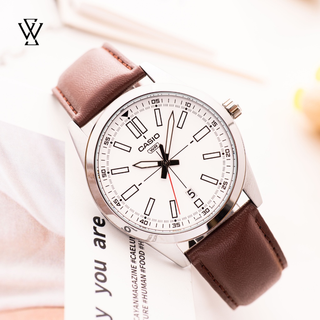Đồng Hồ Quartz Nam Casio WATCHSTORE MTP-VD02L-7EUDF Thiết Kế Kính Khoáng 41mm, Dây Đeo Da Và Vỏ Thép Không Gỉ