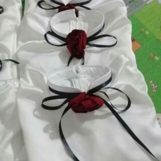 Áo dài lụa tay bồng Hồng - Trắng - Xanh