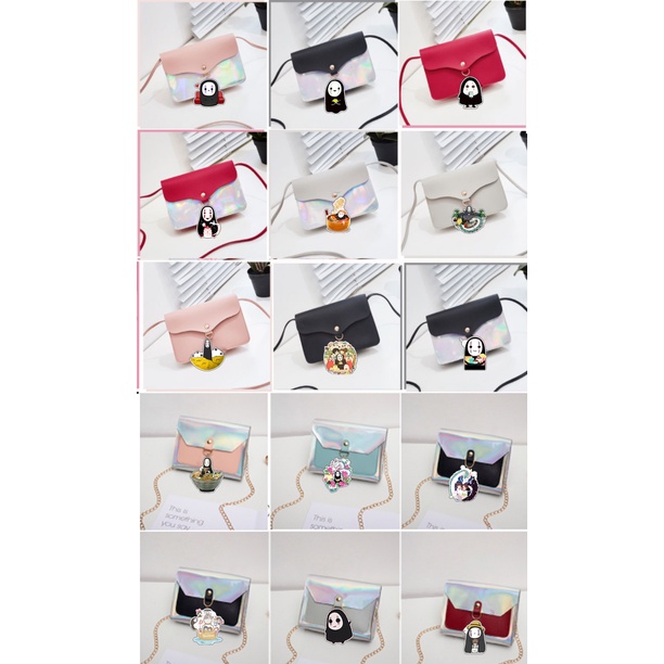 Túi đeo chéo hologram doraemon TXHI2 totoro vô diện chuột vàng shin one piece sumikko jinbeisan usagyuuun kero CCS