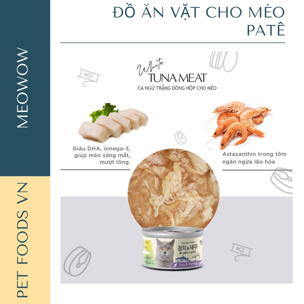 Pate cho mèo MEOWOW 80g vị Cá Ngừ Trắng