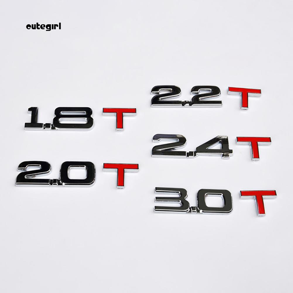Logo 3D bằng kim loại dán trang trí xe hơi 1.6 1.8 2.0 3.0 T