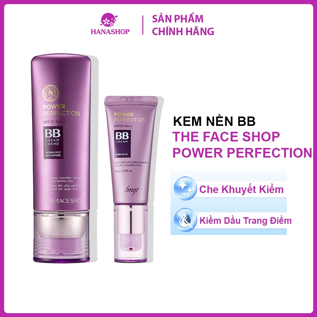 Kem nền bb cream The Face Shop Power Perfection che khuyết điểm kiềm dầu trang điểm đa năng Hàn Quốc 20g SPF37 PA++