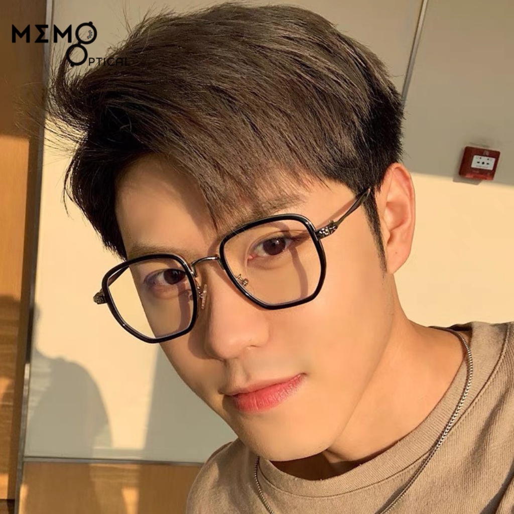 Gọng kính cận nam nữ thời trang phong cách Chrome Heart Lisa kim loại chắc chắn dễ đeo, màu sắc Đen, xám,Hồng _LISA520