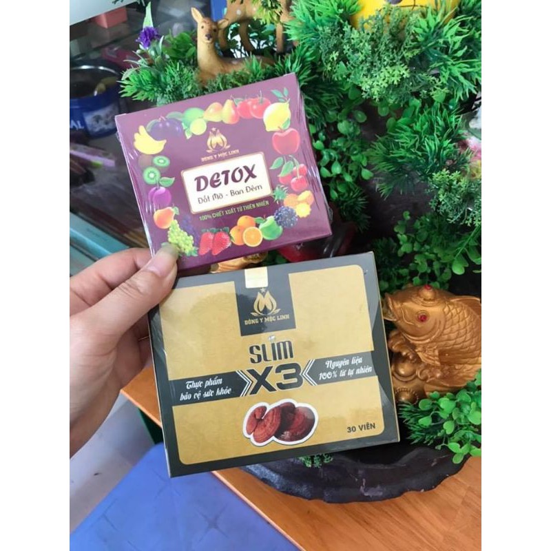 giảm cân đông y mộc linh x3 | Tặng kèm 20v detox | hàng chuẩn công ty
