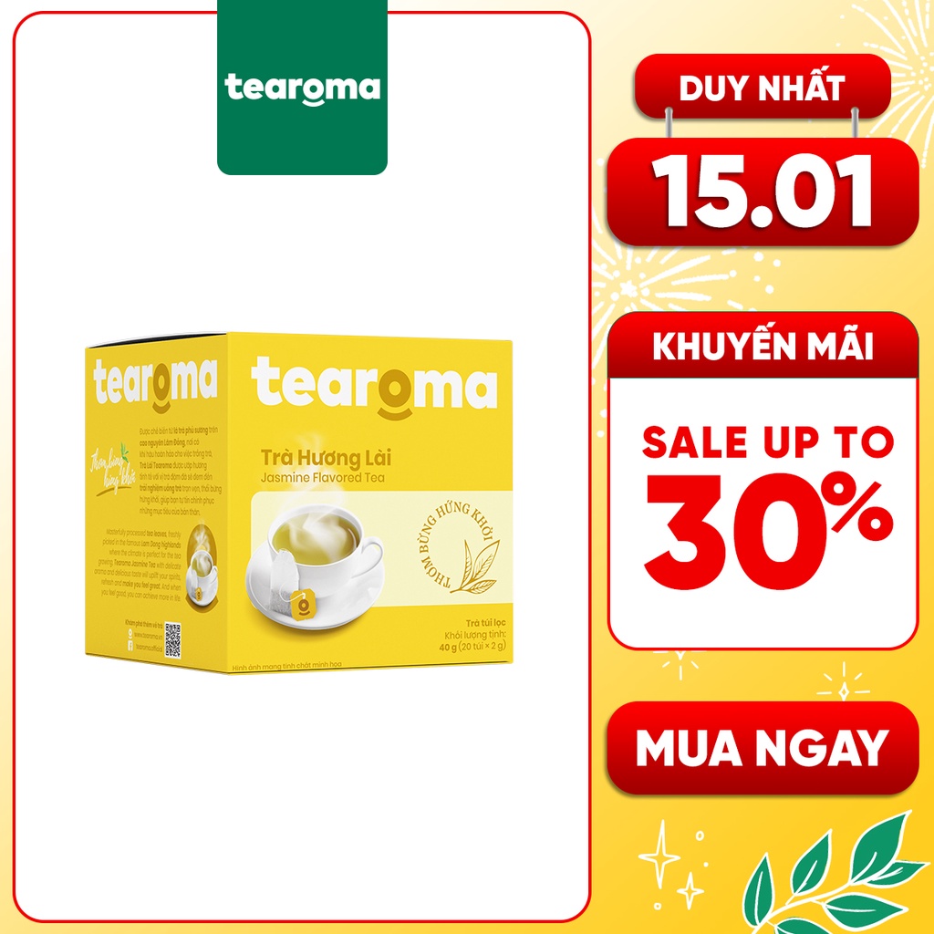 Tearoma Trà Lài túi lọc - 22 gói x 2gr | BigBuy360 - bigbuy360.vn