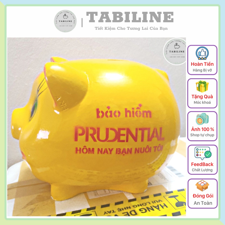 Lợn đất heo đất ống heo tiết kiệm tiền TABILINE In logo LD21