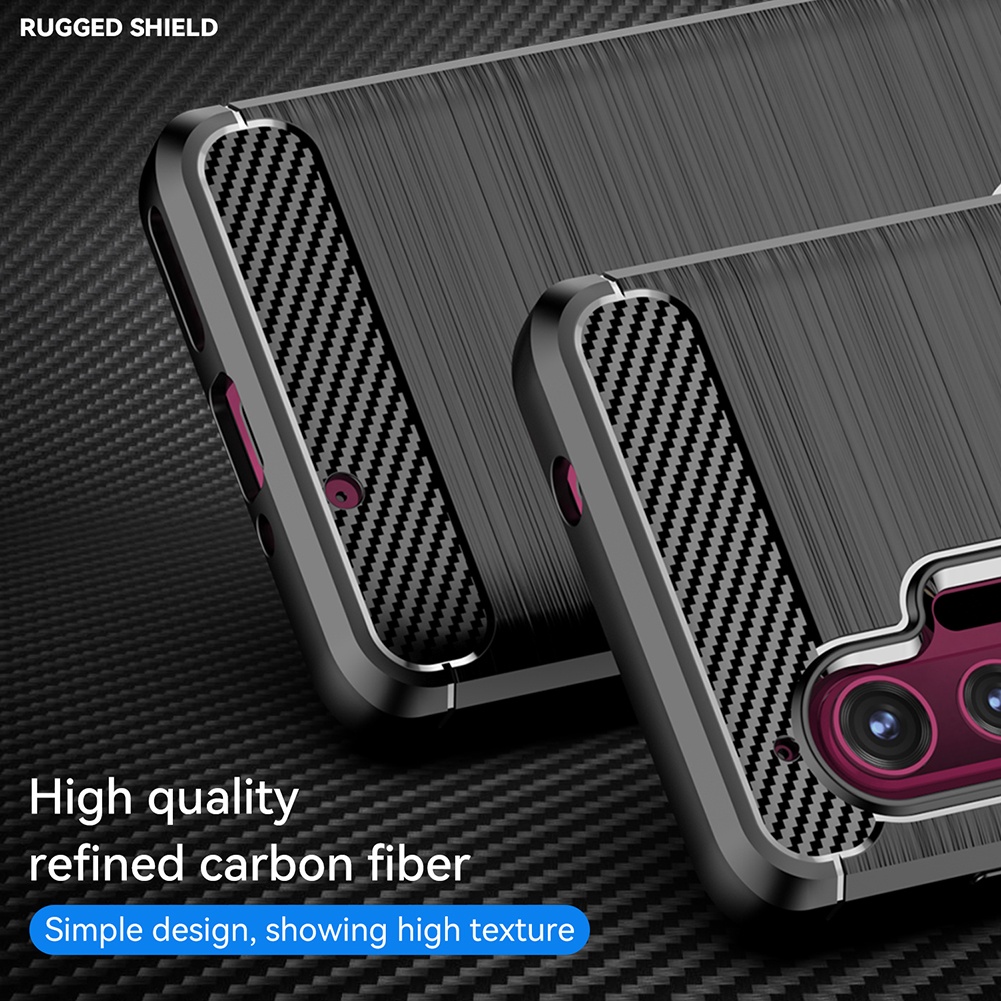 Ốp Điện Thoại tpu Silicone Mềm Chống Sốc Họa Tiết Sợi Carbon Cho Motorola Moto Edge + plus