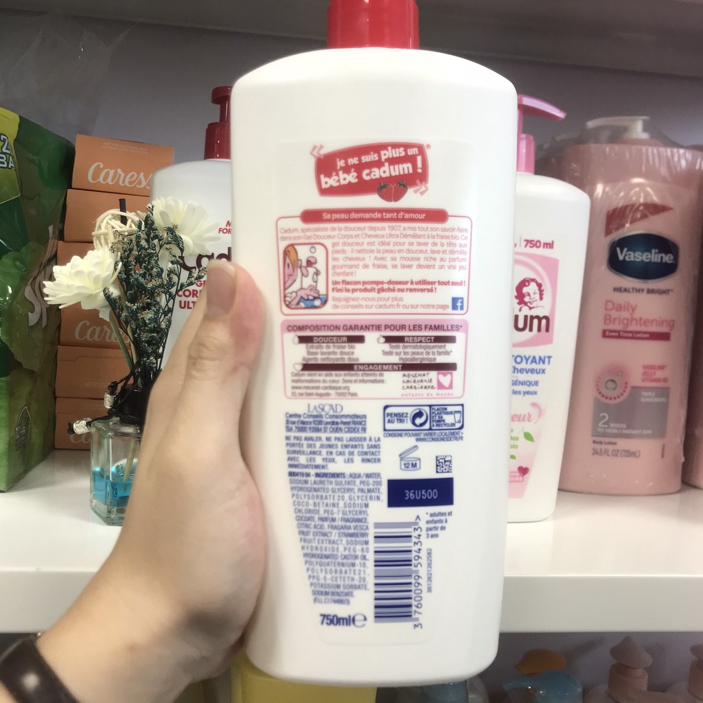 Tắm gội cho bé Cadum Gel Douceur Corps 750ml (Sữa tắm Cadum cho bé 1 tuổi+)