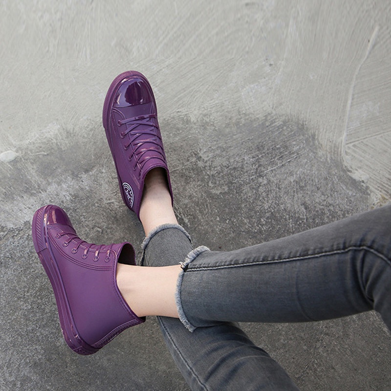 Giày nhựa đi mưa Qiaoyiluo chống trượt chống thấm nước thiết kế cao cấp thời trang dành cho nữ