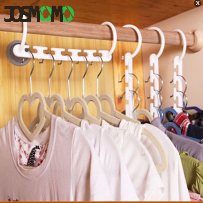 JOSMOMO 1 cái Giá treo quần áo ma thuật đa chức năng cho gia đình tám trong một sử dụng tủ đựng quần áo tiết kiệm không gian gấp gọn treo quần áo bằng nhựa chống gió