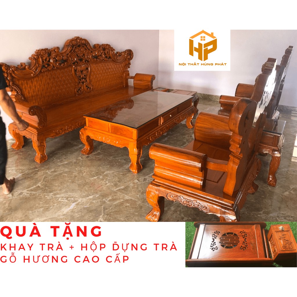 Bộ bàn ghế Hoàng Gia gỗ gõ đỏ
