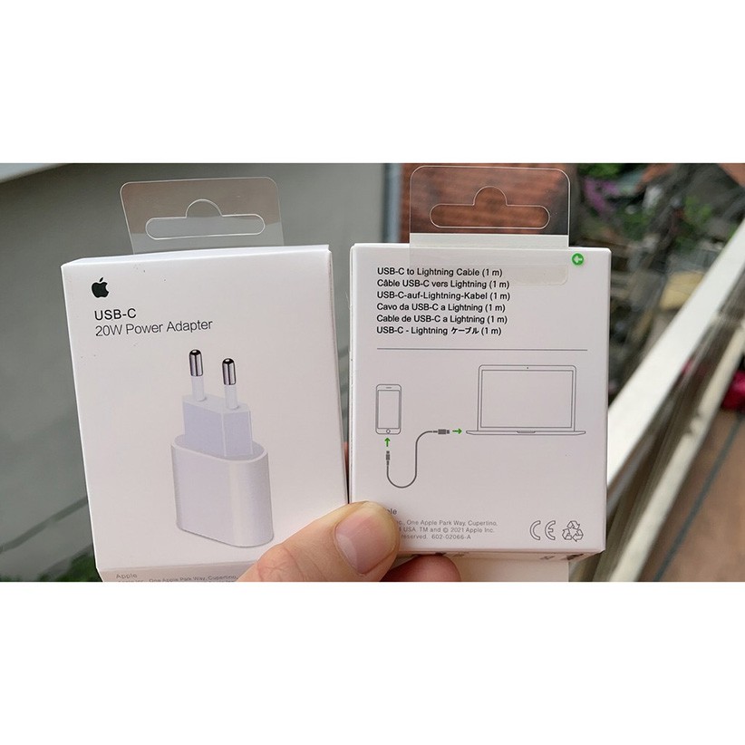 Bộ Cáp Sạc iPhone 12 Pro Max PD 20W Chân Tròn EU Nguyên Seal Full Box Chuẩn Apple Sạc Cực Nhanh - Bảo hành 12 tháng