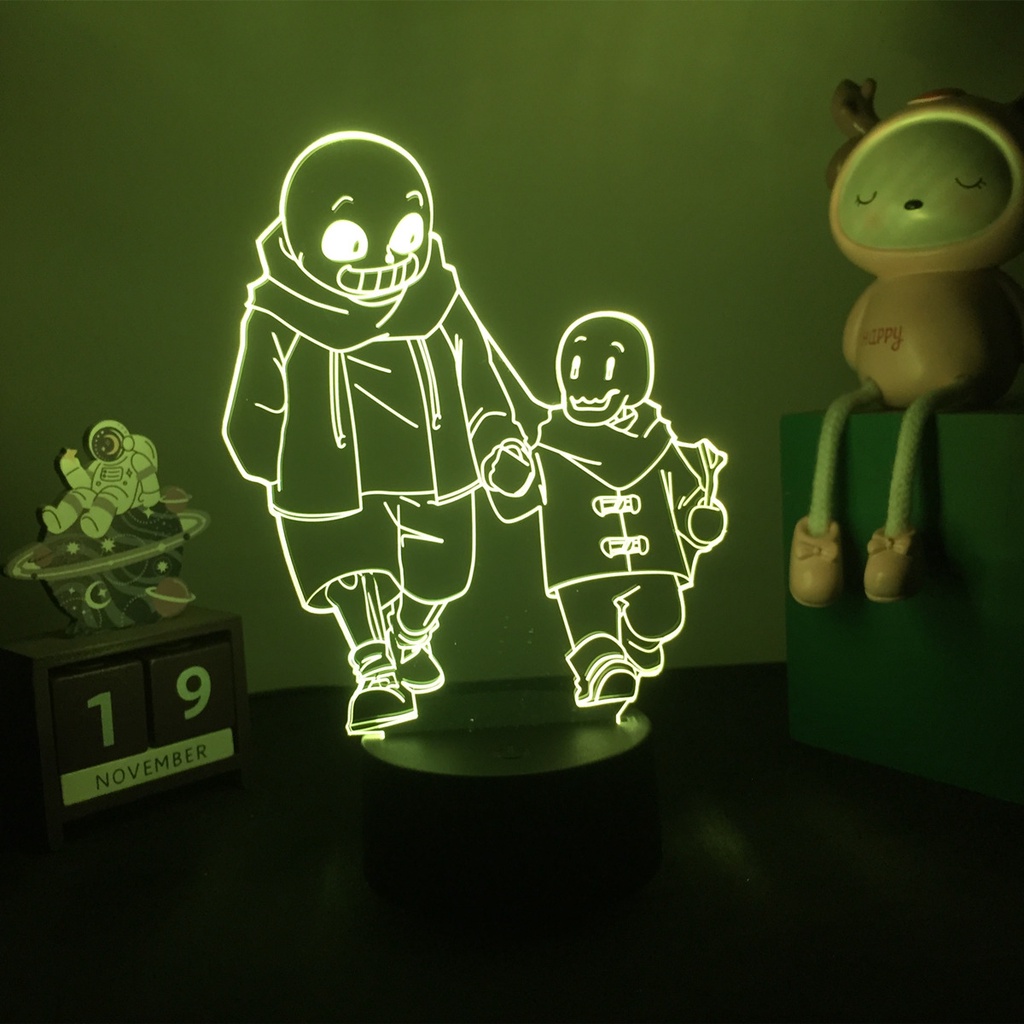 Đèn LED 3D hình nhân vật trong game Undertale Sans độc đáo trang trí phòng ngủ cho bé